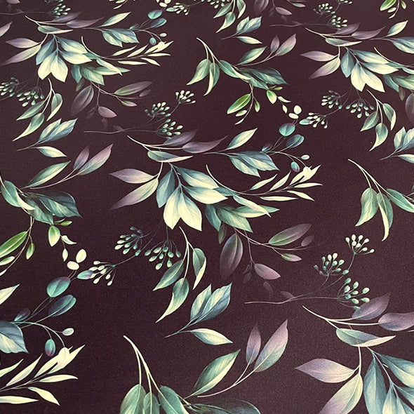 Bayside Leaf (Poly Print) Wholesale Fabric in Green/Black