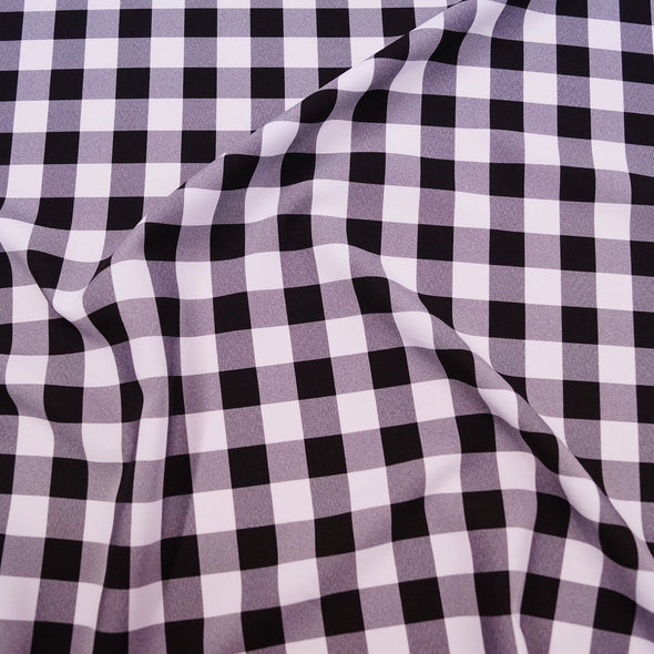 Polyester Checker (Gingham) Table Linen in Black