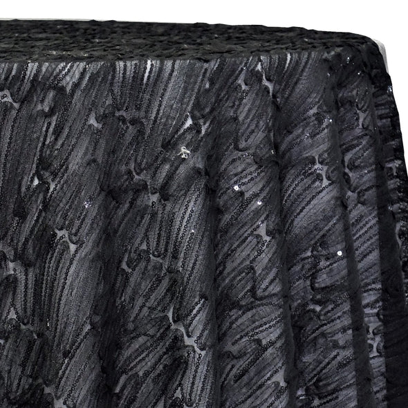 Brilliant Sheer Sequins Table Linen in Black