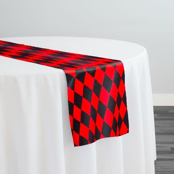 Harlequin Print (Lamour) Table Runner in Black and Red