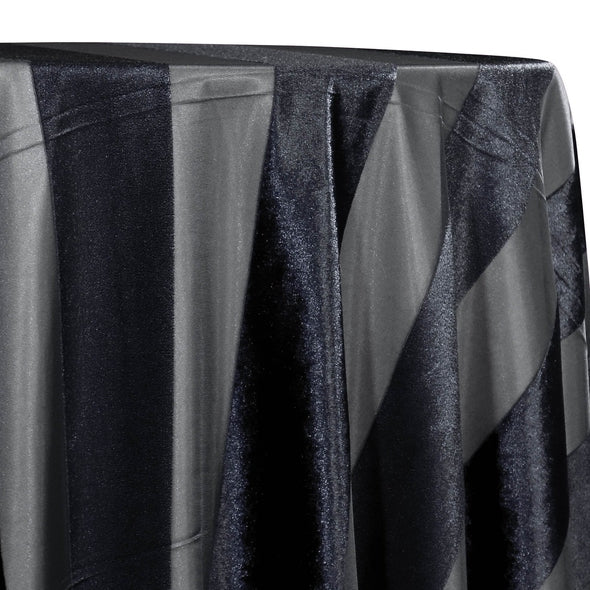 Velvet Stripe Table Linen in Black