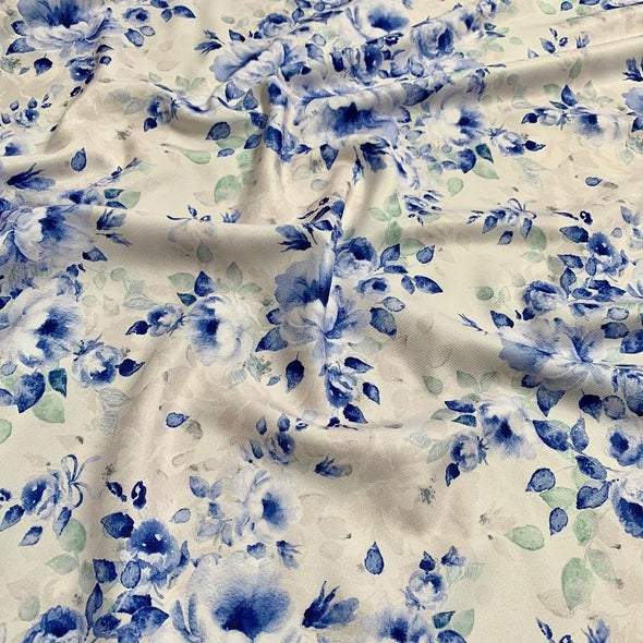 Blue Flora (Poly Print) Table Runner