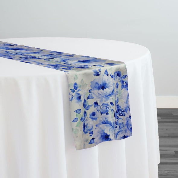 Blue Flora (Poly Print) Table Runner