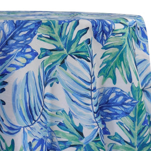Tropical Print (Dupioni) Table Linen in Blue