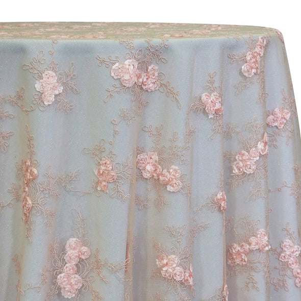 Baby Rose Embroidery Table Linen in Blush