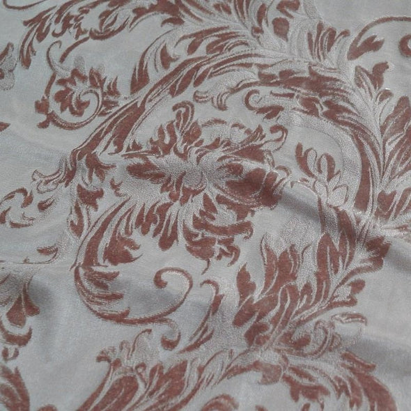 Victorian Jacquard Sheer Wholesale Fabric in Blush