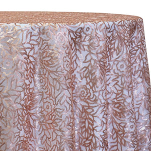 Fiori Leaf Sequins Table Linen in Blush