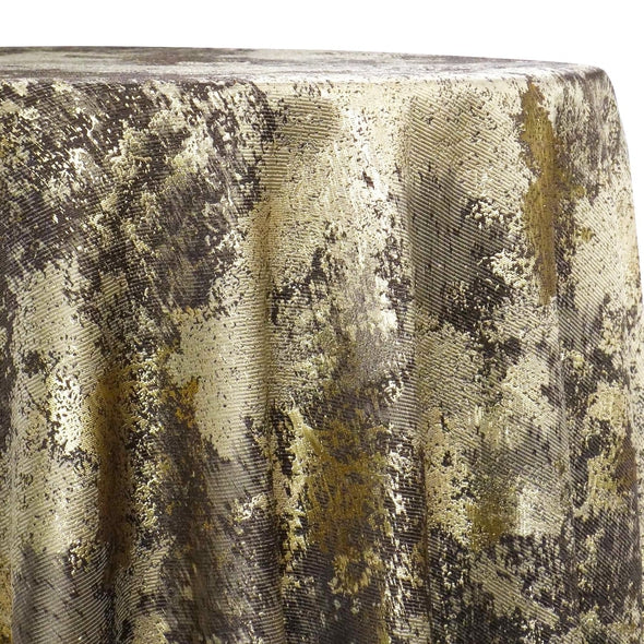 Cascade Jacquard Table Linen in Brown and Gold