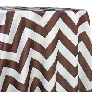 Chevron Print (Lamour) Table Linen in Brown and White
