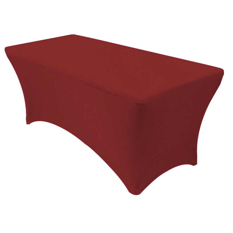 Spandex (8'x30") Banquet Table Cover in Burgundy