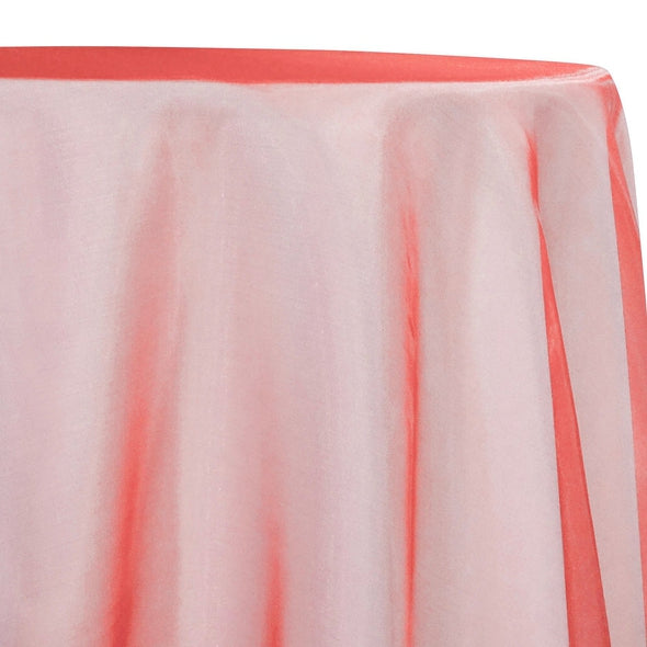 Crystal Organza Table Linen in Coral L 500