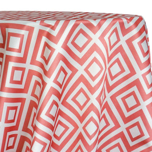 Paragon Print (Lamour) Table Linen in Coral