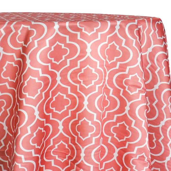 Gatsby Print (Lamour) Table Linen in Coral