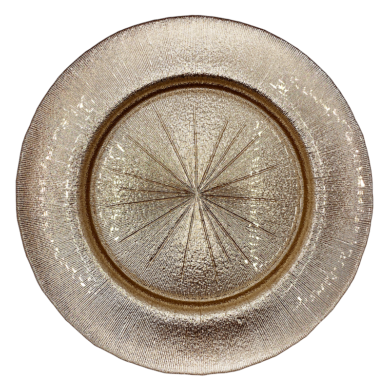 Metallic - Glass Charger Plate in Champagne (Item # 0071)
