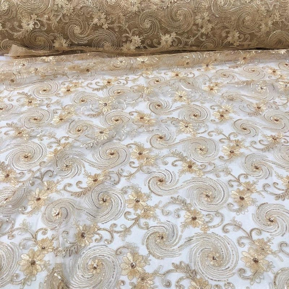 Jasmine Lace Table Runner in Champagne