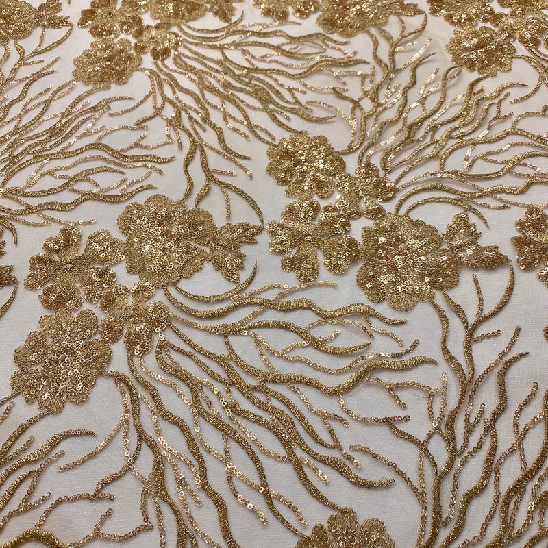 Marigold Sequins (w/ Poly Lining) Table Napkin in Champagne