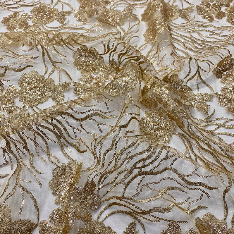Marigold Sequins (w/ Poly Lining) Table Napkin in Champagne