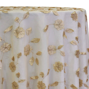 Lily Petal Table Linen in Champagne