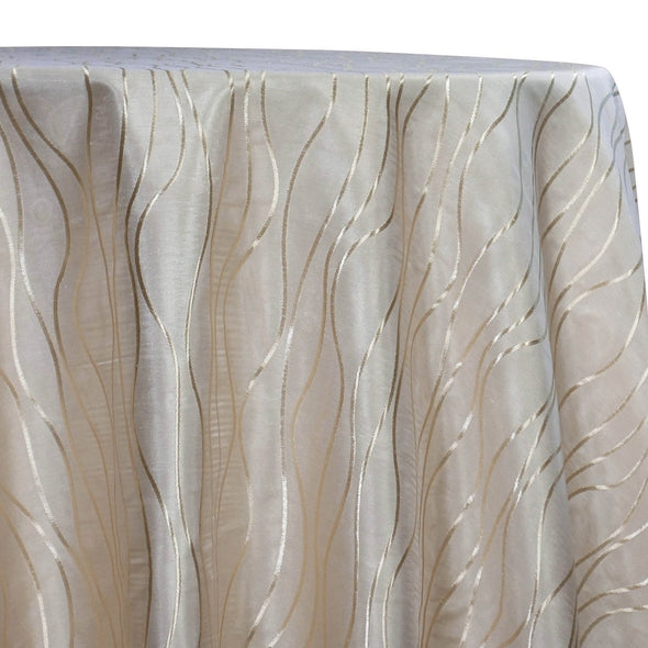 Karawave Jacquard (Reversible) Table Linen in Champagne
