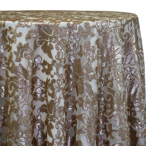 Milan Lace Table Linen in Champagne