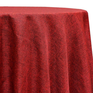 Imitation Burlap Table Linen in Cranberry