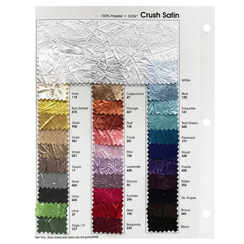 Crush Satin (Bichon) Drapery Panels (58" Wide) / 32 Colors