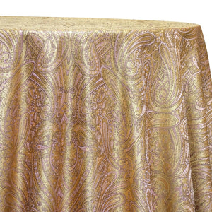 Paisley Jacquard Table Linen in Rose/Gold