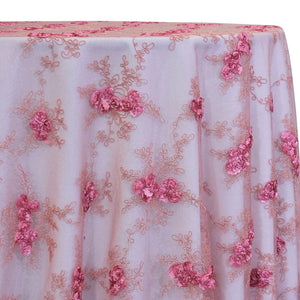 Baby Rose Embroidery Table Linen in Dusty Rose