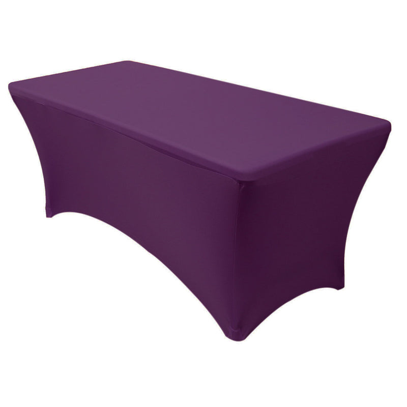Spandex (6'x30") Banquet Table Cover in Eggplant