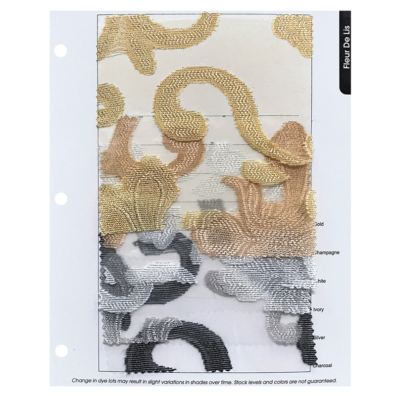 Fleur De Lis Drapery Panels (118" Wide) / 6 Colors