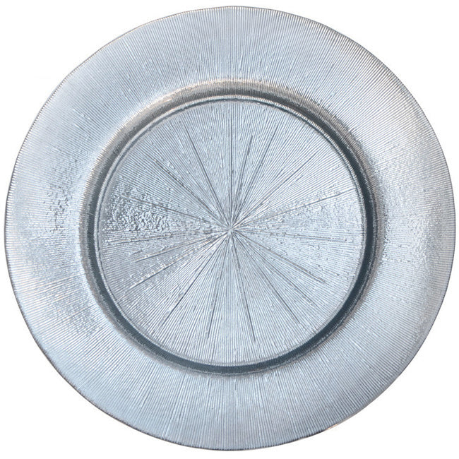 Metallic - Glass Charger Plate in Silver (Item # 0071)