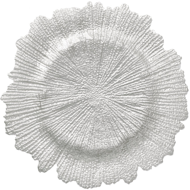 Reef - Glass Charger Plate in Pearl (Item # 0126)