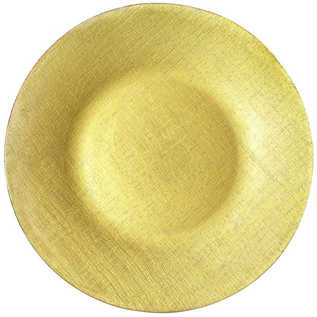 Linen - Glass Charger Plate in Gold (Item # 0236)