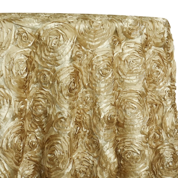 Rose Satin (3D) Table Linen in Gold