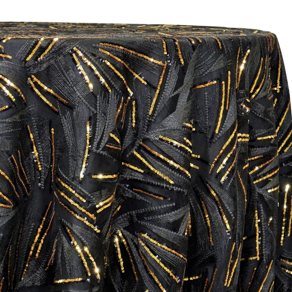 Sparkle Sequins Table Linen in Gold and Black