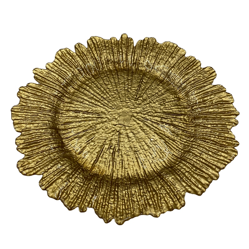 Reef - Glass Charger Plate in Gold (Item # 0126)