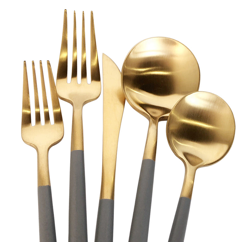 Luna Modero - Flatware/Cutlery Set in Gold/Grey