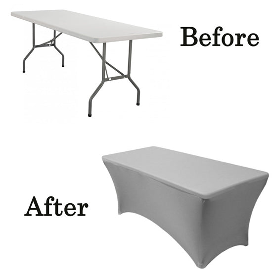 Spandex (6'x30") Banquet Table Cover in Gray