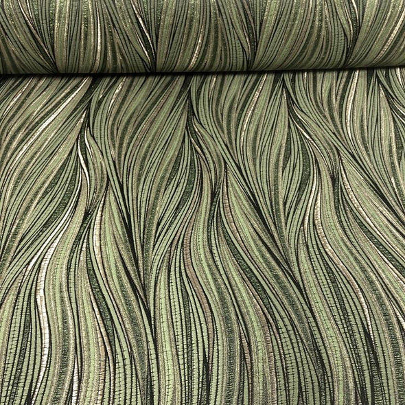 Allure Jacquard Wholesale Fabric in Green