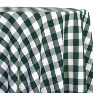 Polyester Checker (Gingham) Table Linen in Hunter Green