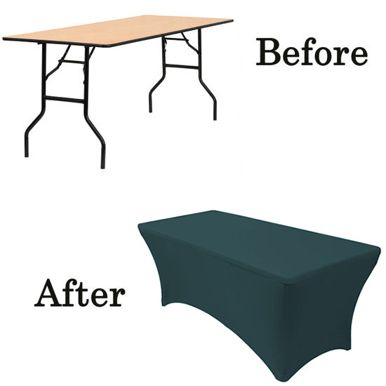 Spandex (8'x30") Banquet Table Cover in Hunter Green