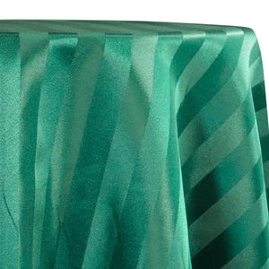 Imperial Stripe Table Linen in Hunter Green