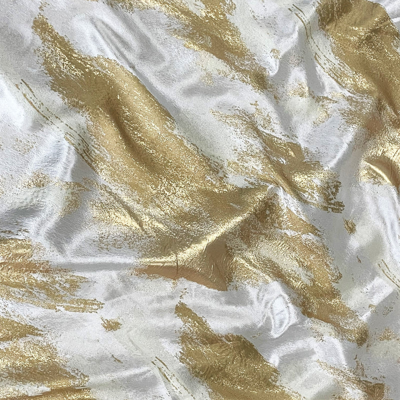 Element Jacquard Wholesale Fabric in Gold and Off-White