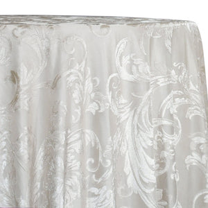 Victorian Jacquard Sheer Table Linen in Ivory