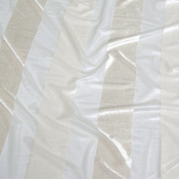 Velvet Stripe Table Linen in Ivory