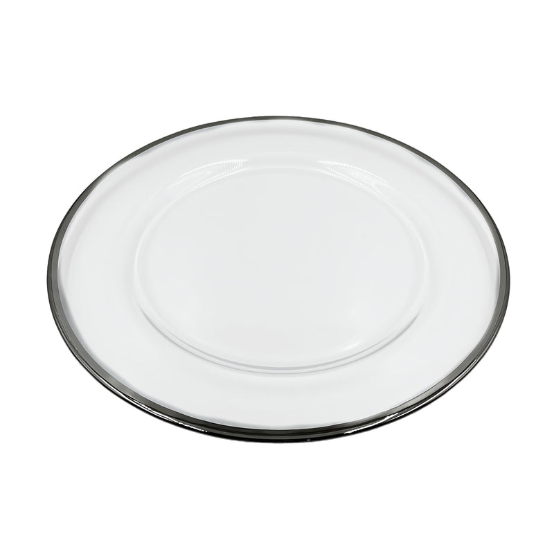 Klasik - Glass Charger Plate in Silver (Item # 0241)