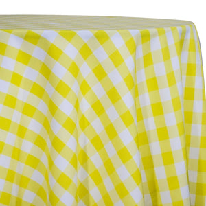 Polyester Checker (Gingham) Table Linen in Light Yellow