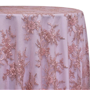 Laylani Lace Table Linen in Dusty Rose