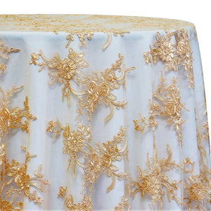 Laylani Lace Table Linen in Gold
