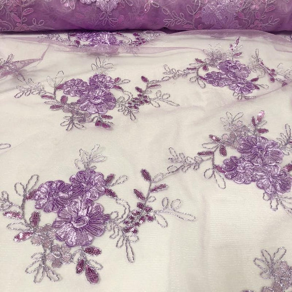 Ribbon Mesh Lace Table Linen in Lilac